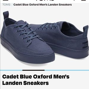 Gently Used Tom’s Cadet Blue Oxford Men’s Landen Sneakers Size 8